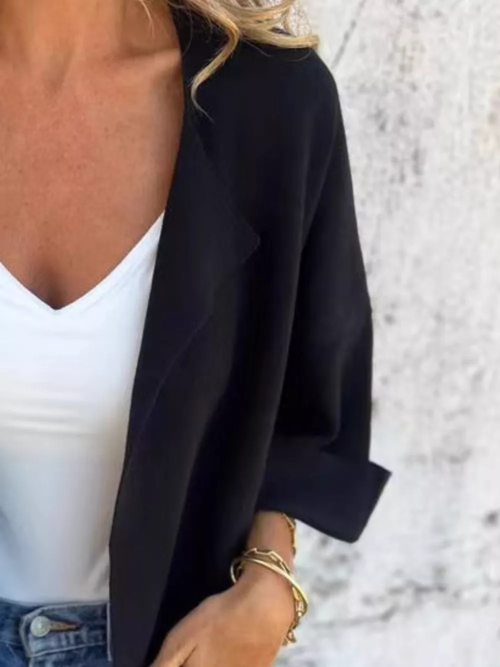 Full Size Open Front 3/4 Sleeve Casual Cardigan Plus Size, image 9