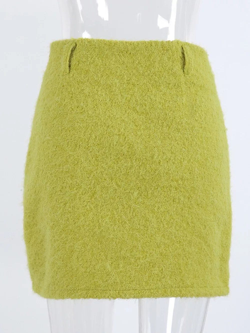 Textured Mini Skirt with Front Slit, image 11