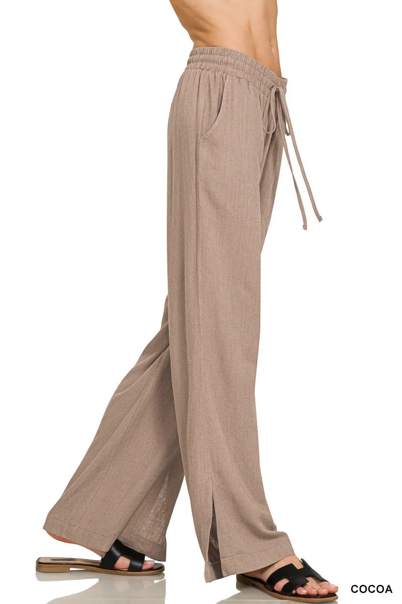 Linen Drawstring Pants, image 3