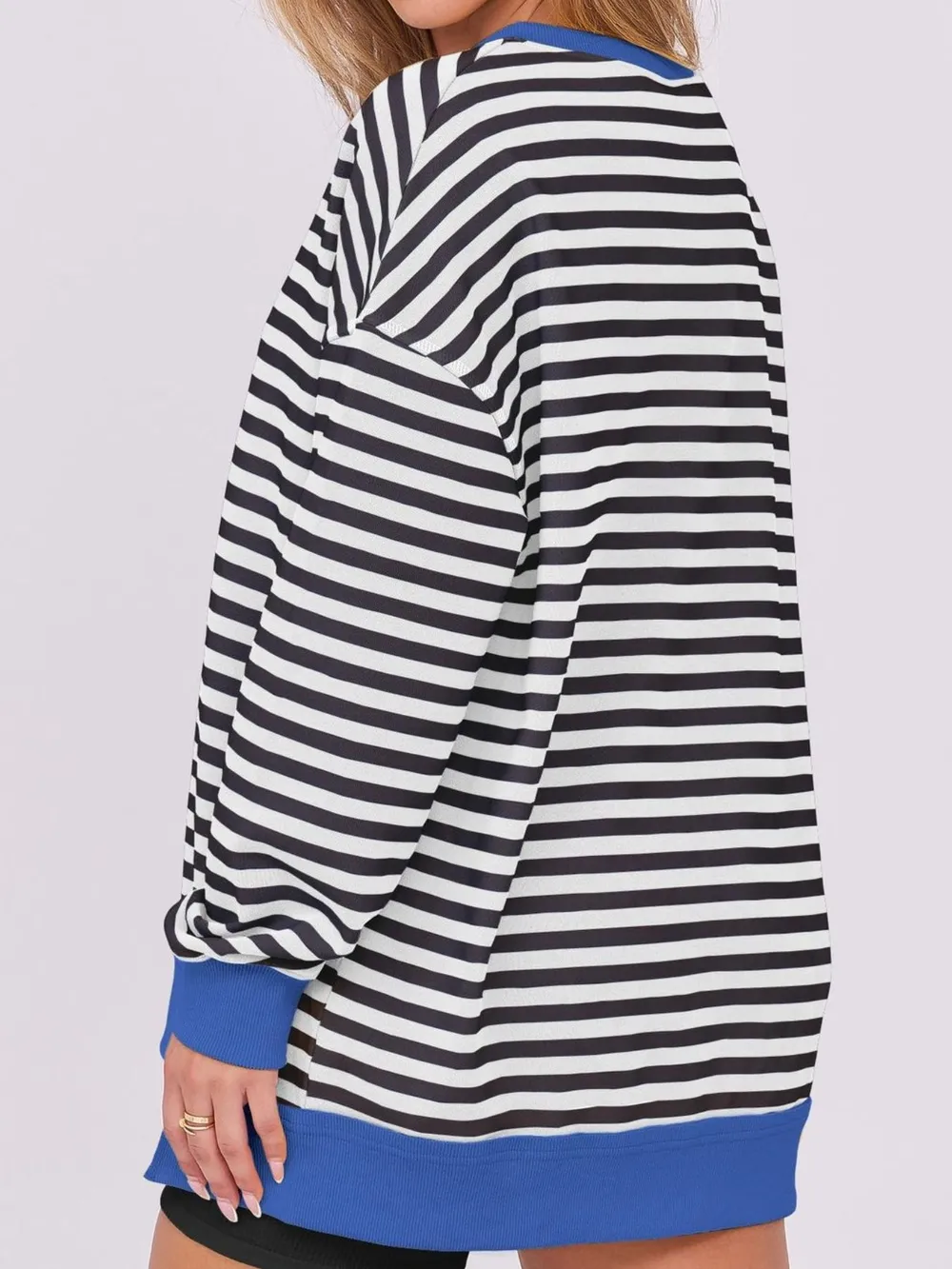 Notched Long Sleeve Oversized Sweatshirt, image 13