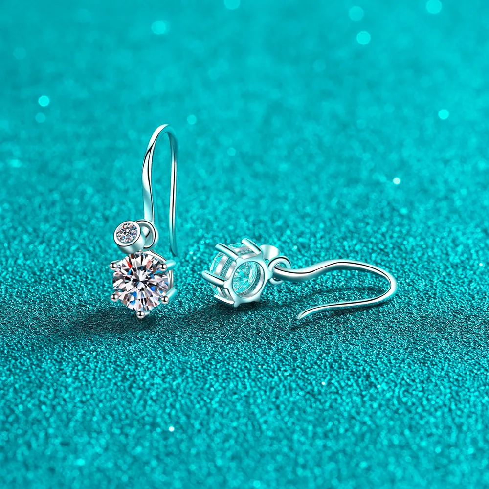 2 Carat Moissanite 925 Sterling Silver Earrings, image 5
