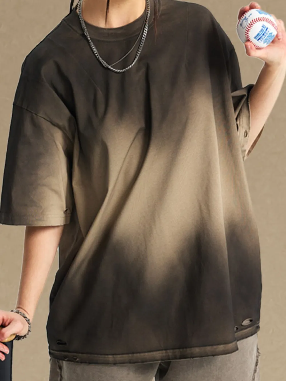 Men's Gradient Round Neck Half Sleeve T-Shirt, image 3