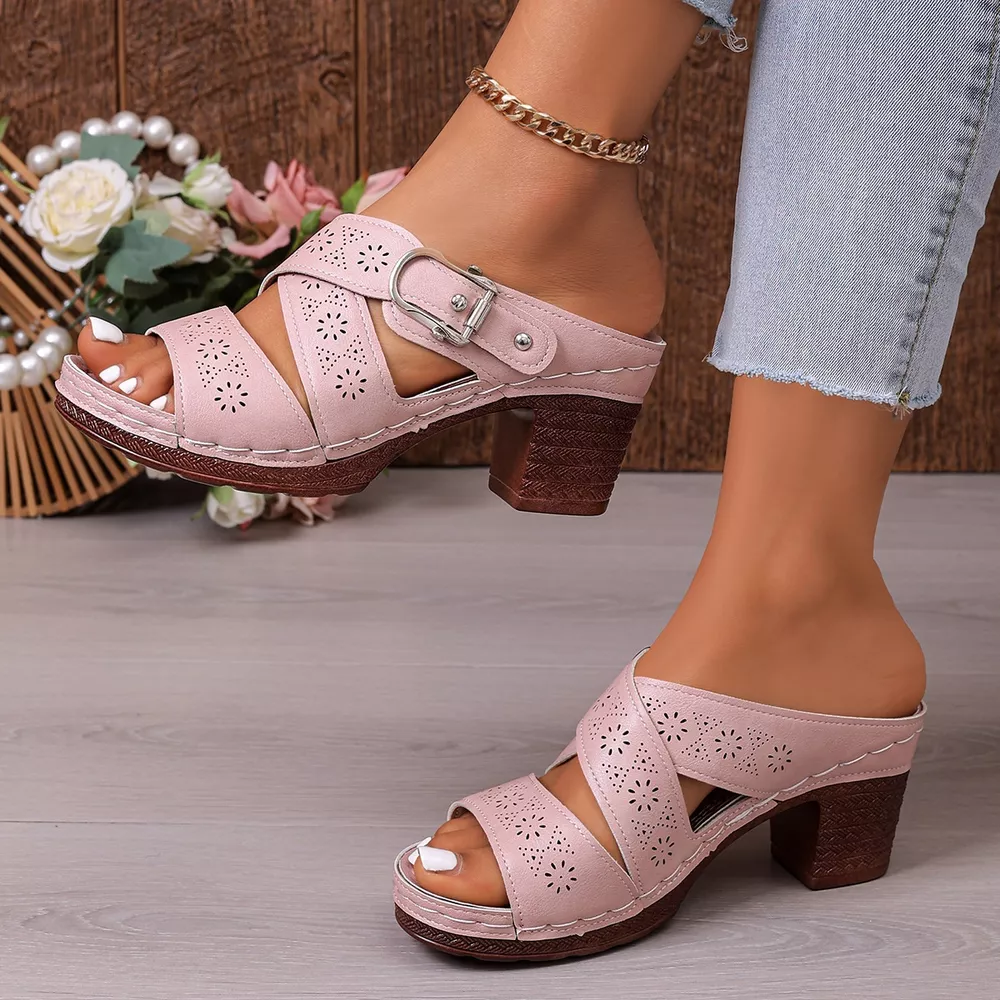 Open Toe Block Heels Sandals, image 9