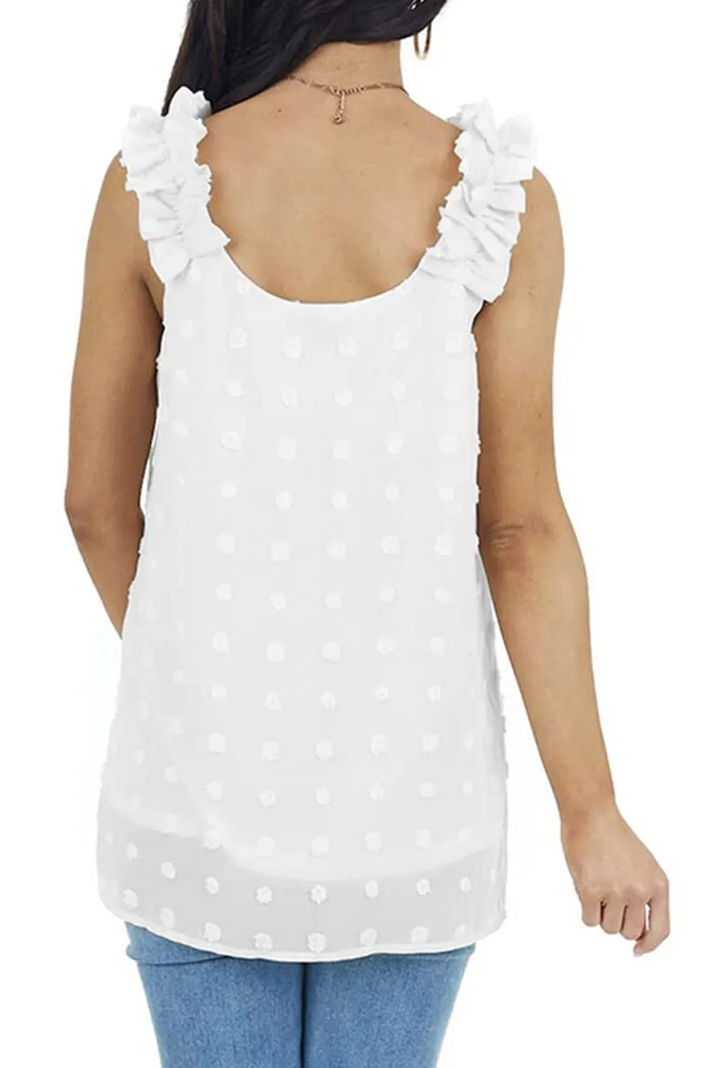 Full Size Swiss Dot V-Neck Tank, image 11