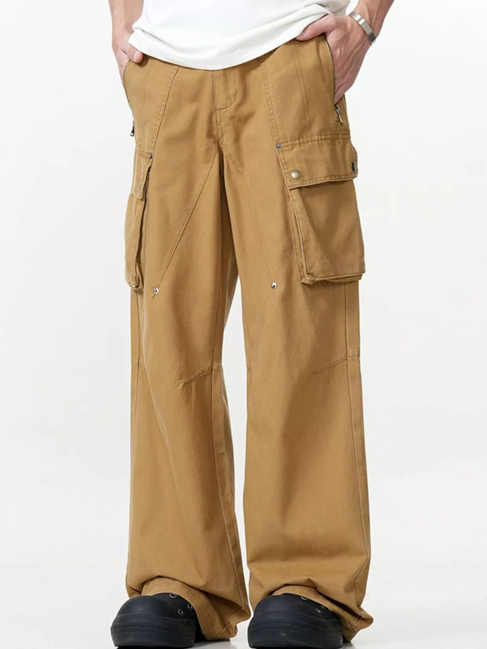 Men's Wide Leg Cargo Pants, image 2