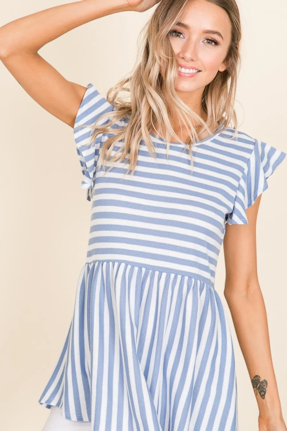 Striped Round Neck Blouse, image 5