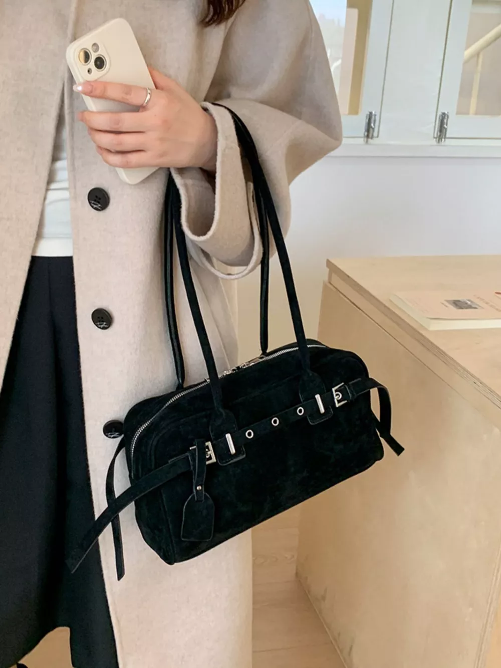 Buckle Decor Shoulder Bag, image 4