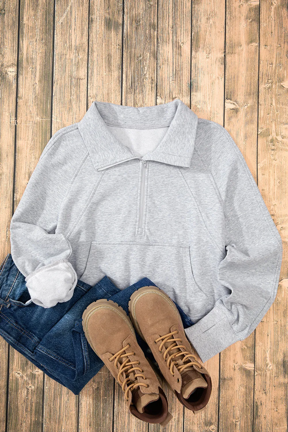 Half Zip Long Sleeve Sweatshirt, image 19