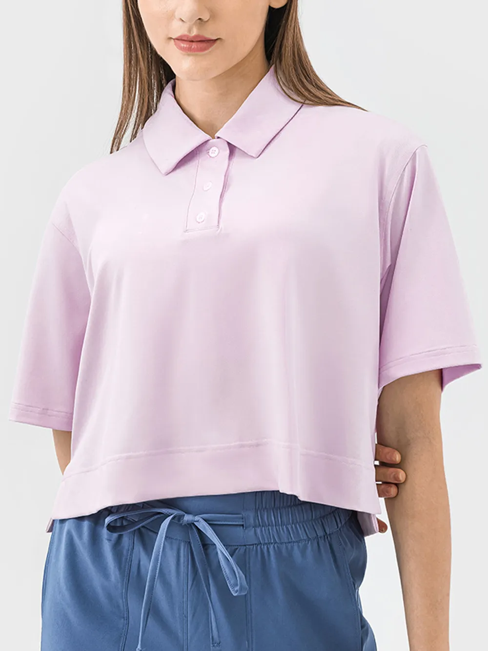 Half Button Short Sleeve Active T-Shirt, image 9