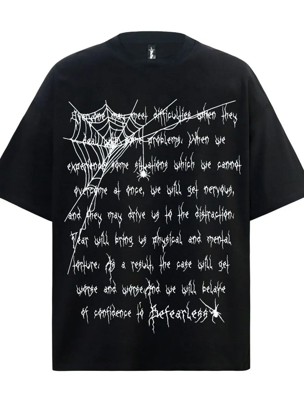 Men's Spider Web Letter Print Oversized T-Shirt