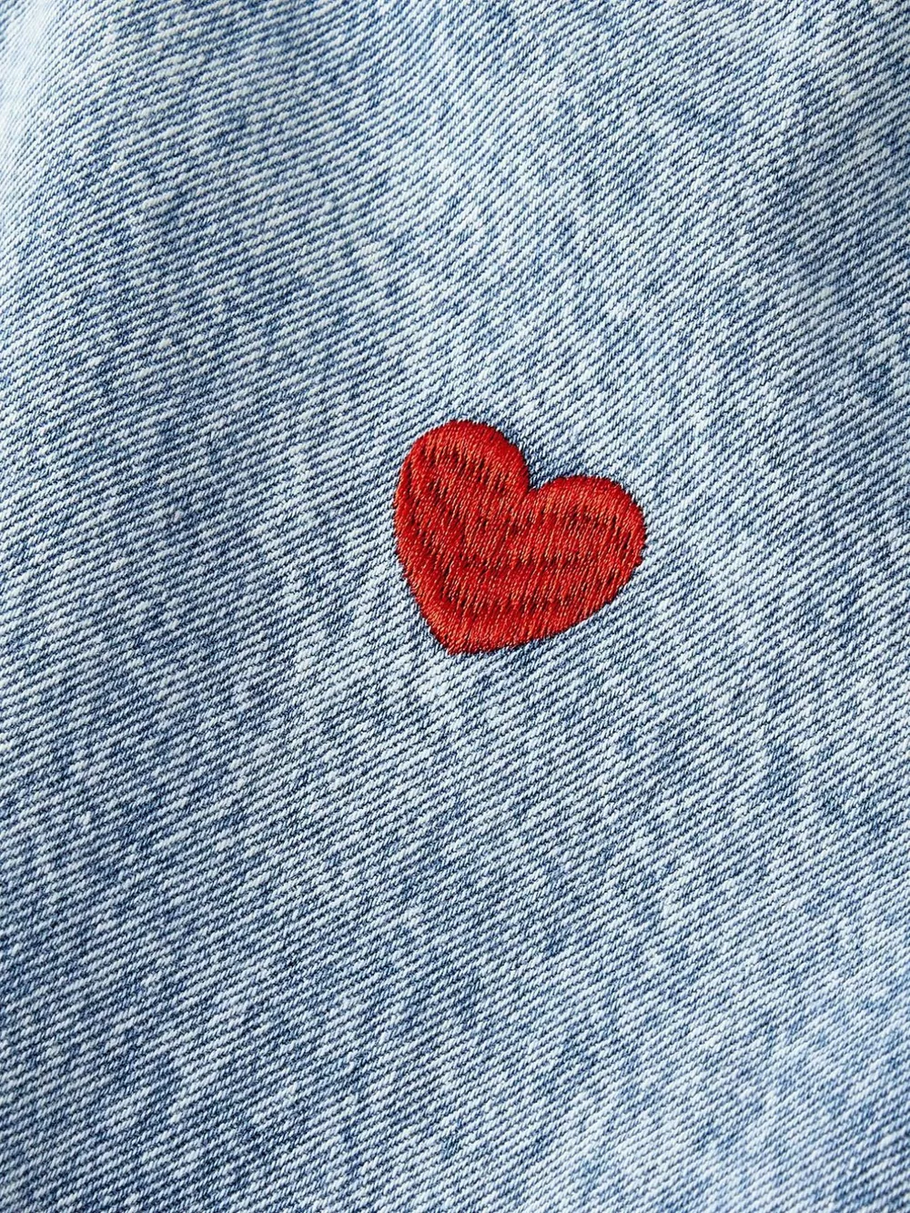 Embroidered Heart Wide-Leg Jeans, image 5