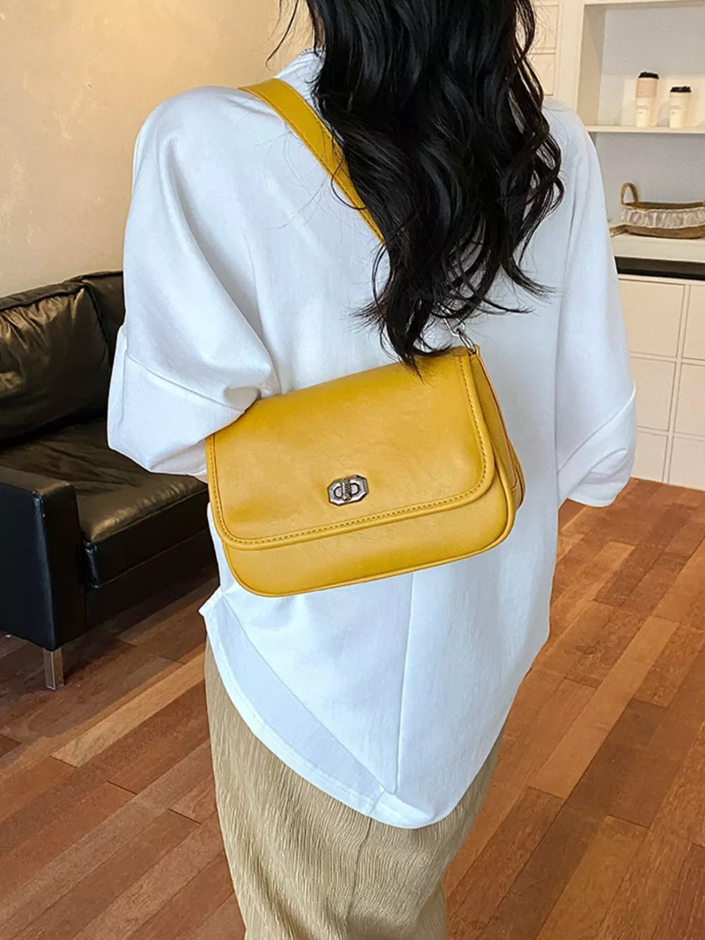 Twist Lock Flap Shoulder Bag, image 11
