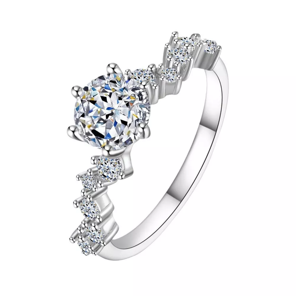1 Carat Moissanite 925 Sterling Silver Ring, image 6