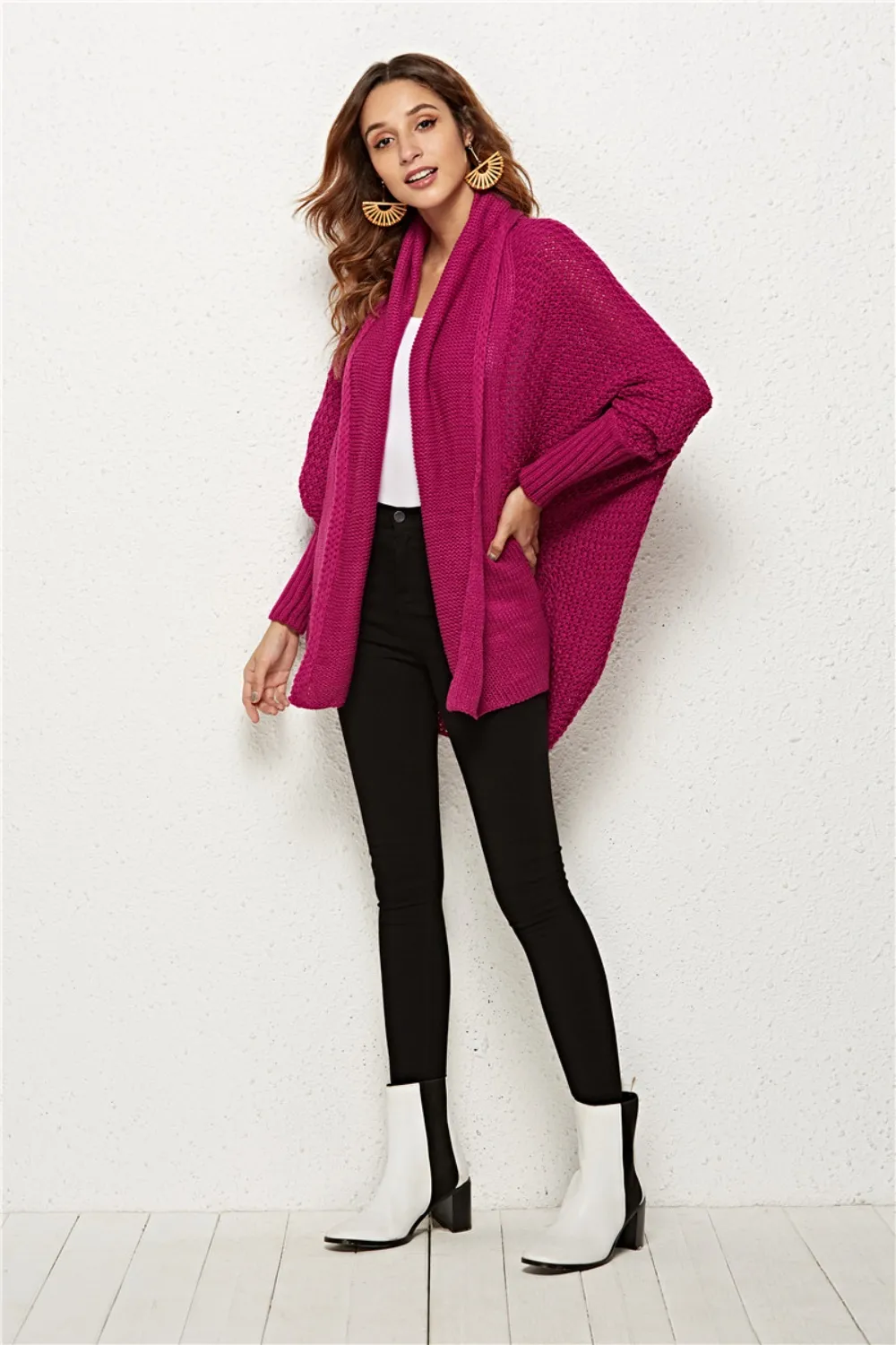 Open Front Batwing Sleeve Cardigan, image 5