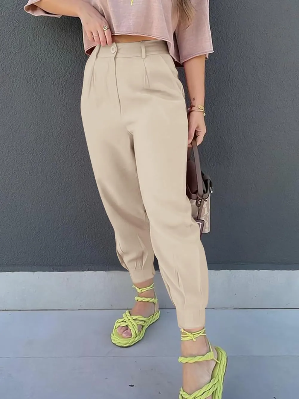 High Waist Cropped Pants, image 10