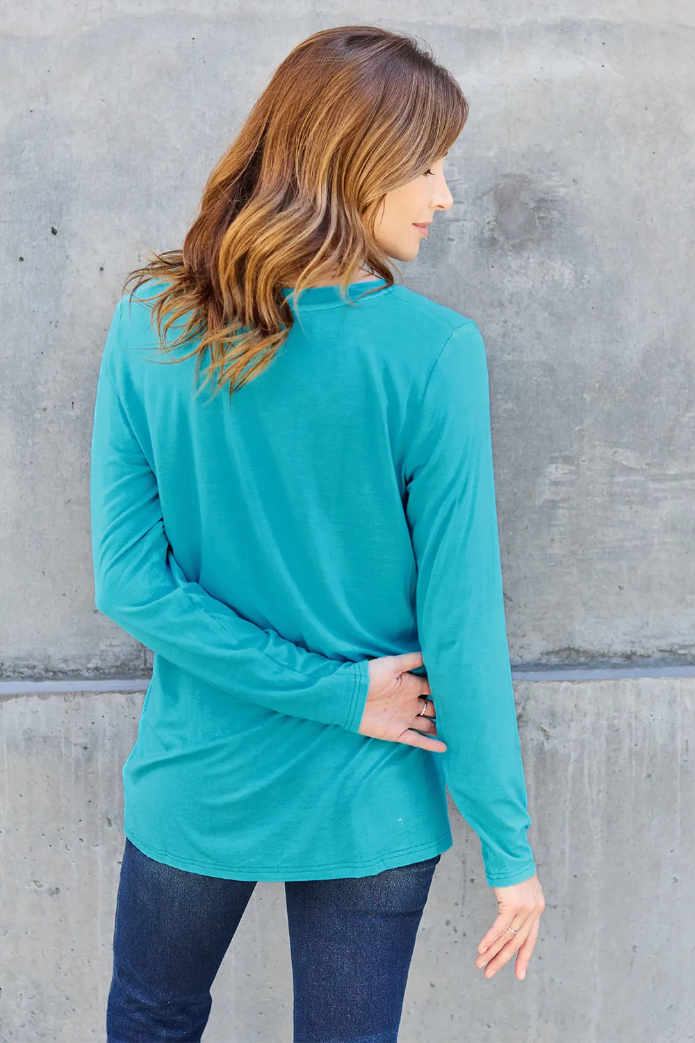 Full Size V-Neck Long Sleeve Top, image 19