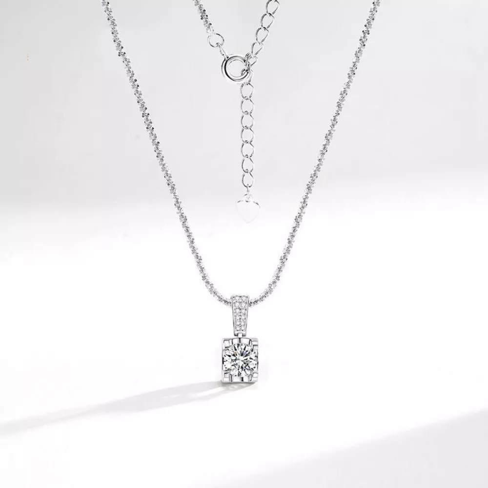 1 Carat 925 Sterling Silver Moissanite Necklace, image 5