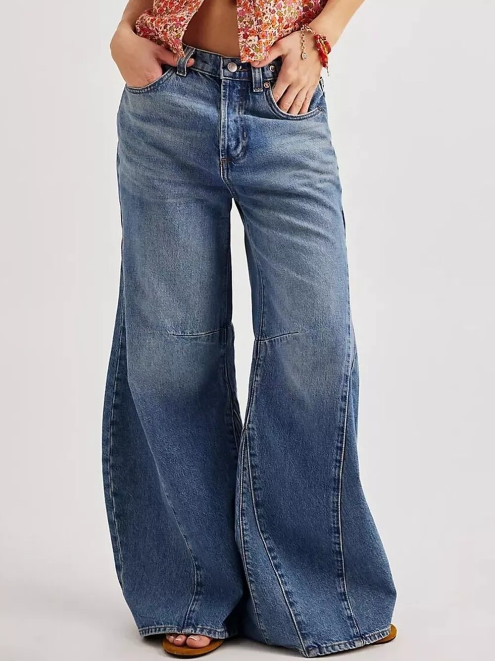 Washed Wide Leg Jeans, image 6