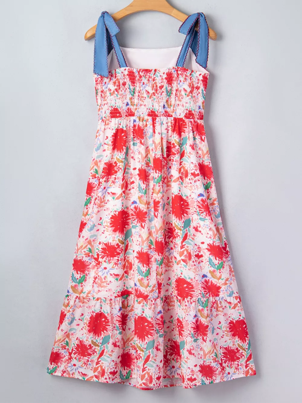 Floral Print Tie-Shoulder Midi Dress, image 5