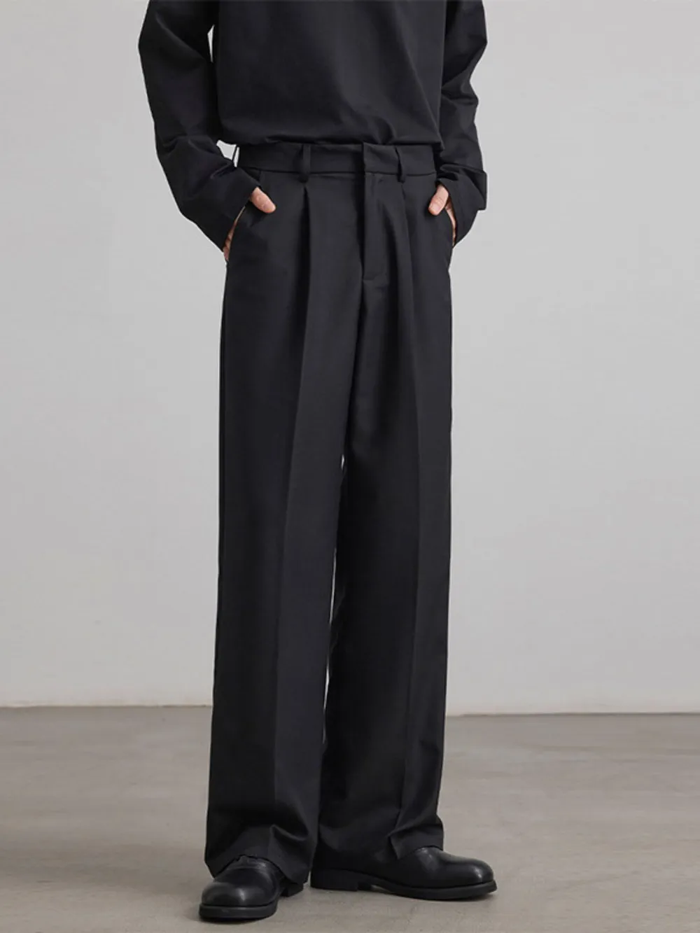 Men's Wide Leg Pleated Flowy Drape Pants, image 6
