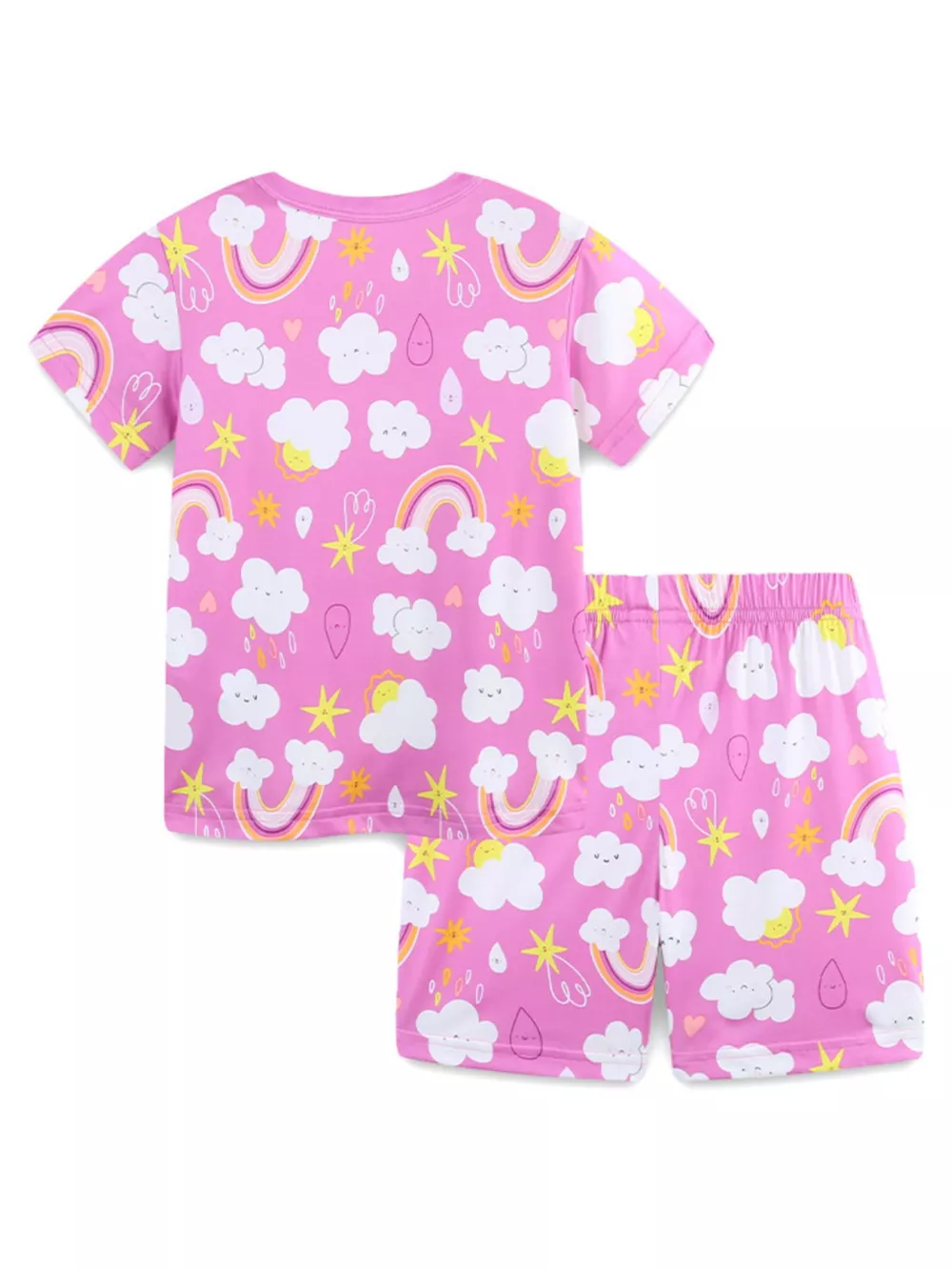 Children's Rainbow Cloud Print Tee and Shorts Set, image 7