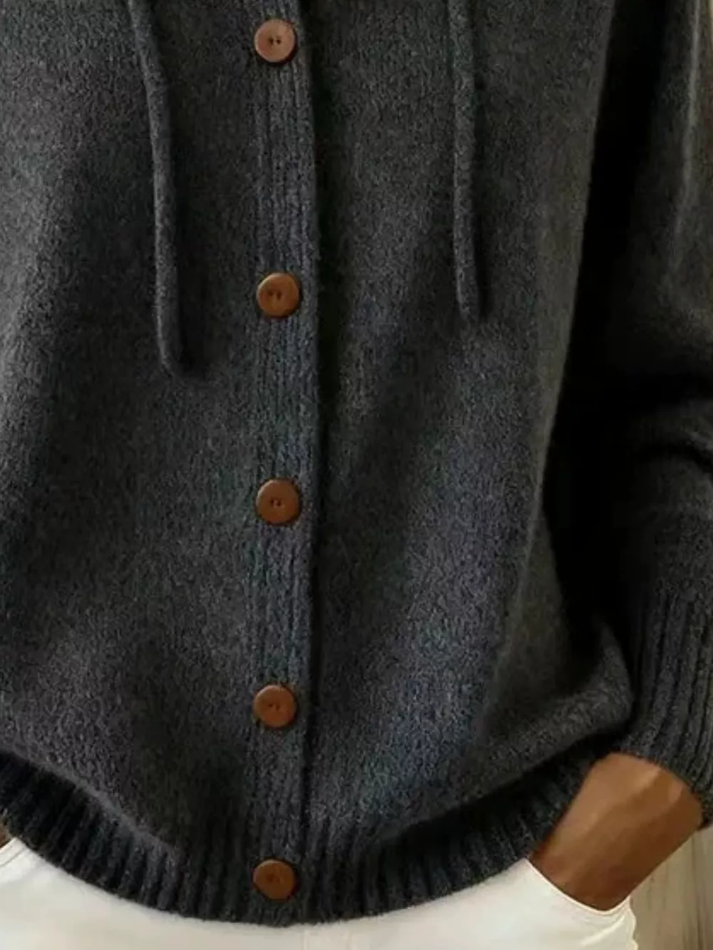 Full Size Hooded Button-Down Knit Cardigan Plus Size, image 15