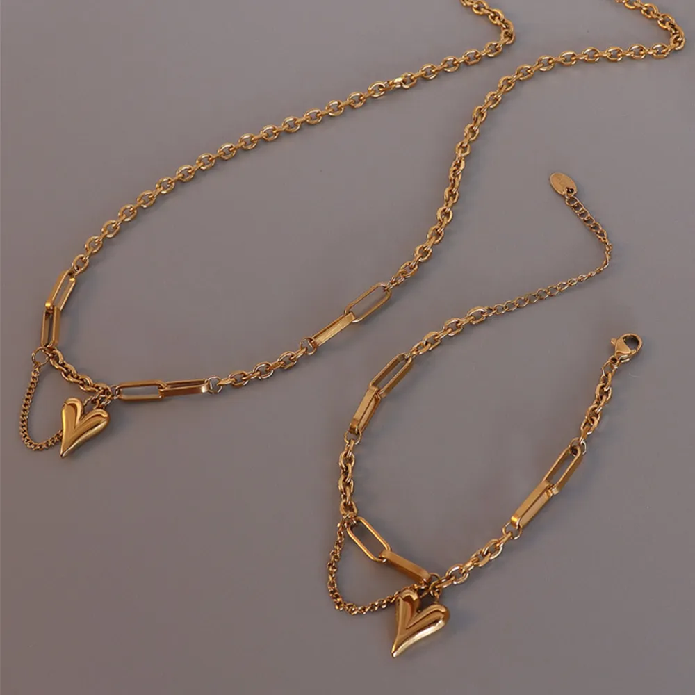 Titanium Steel Heart Pendant Necklace, image 2