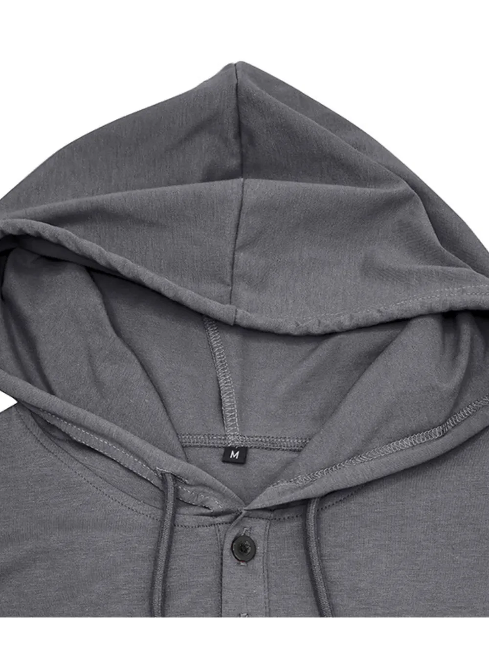 Men's Full Size Casual Hooded Henley T-Shirt Plus Size, image 6