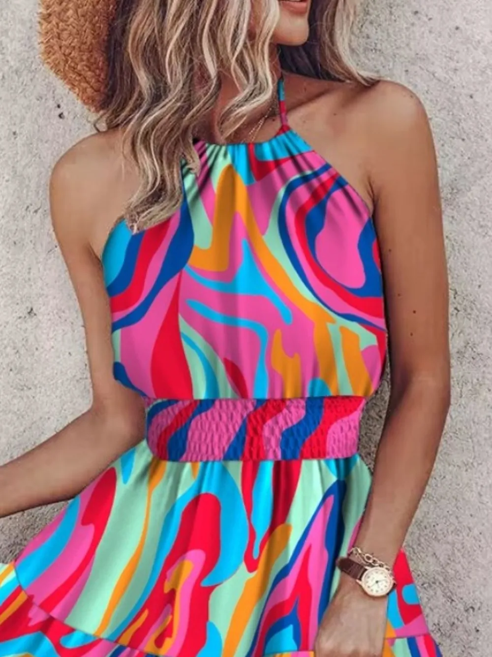 Paisley Print Halter Neck Mini Dress, image 18