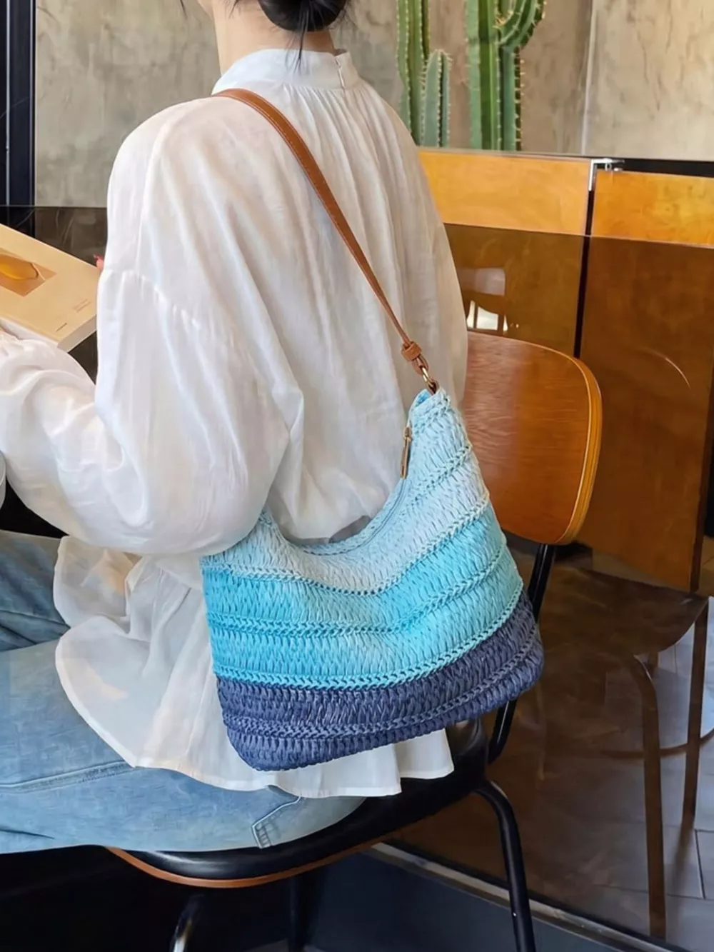 Straw Woven Shoulder Bag, image 5