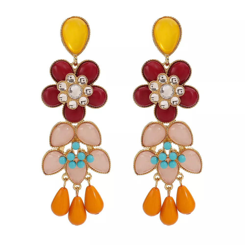Flower Dangle Earrings, image 3