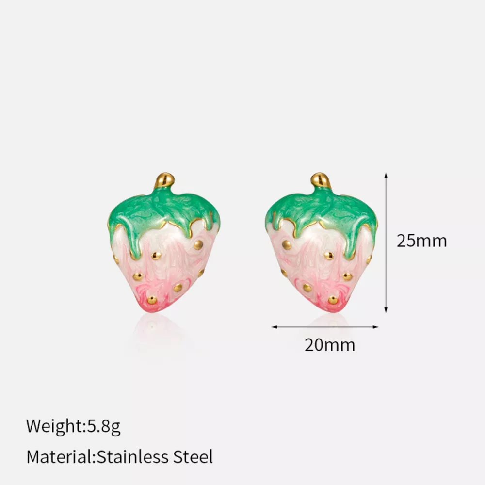 Colorful Strawberry Stud Earrings, image 6