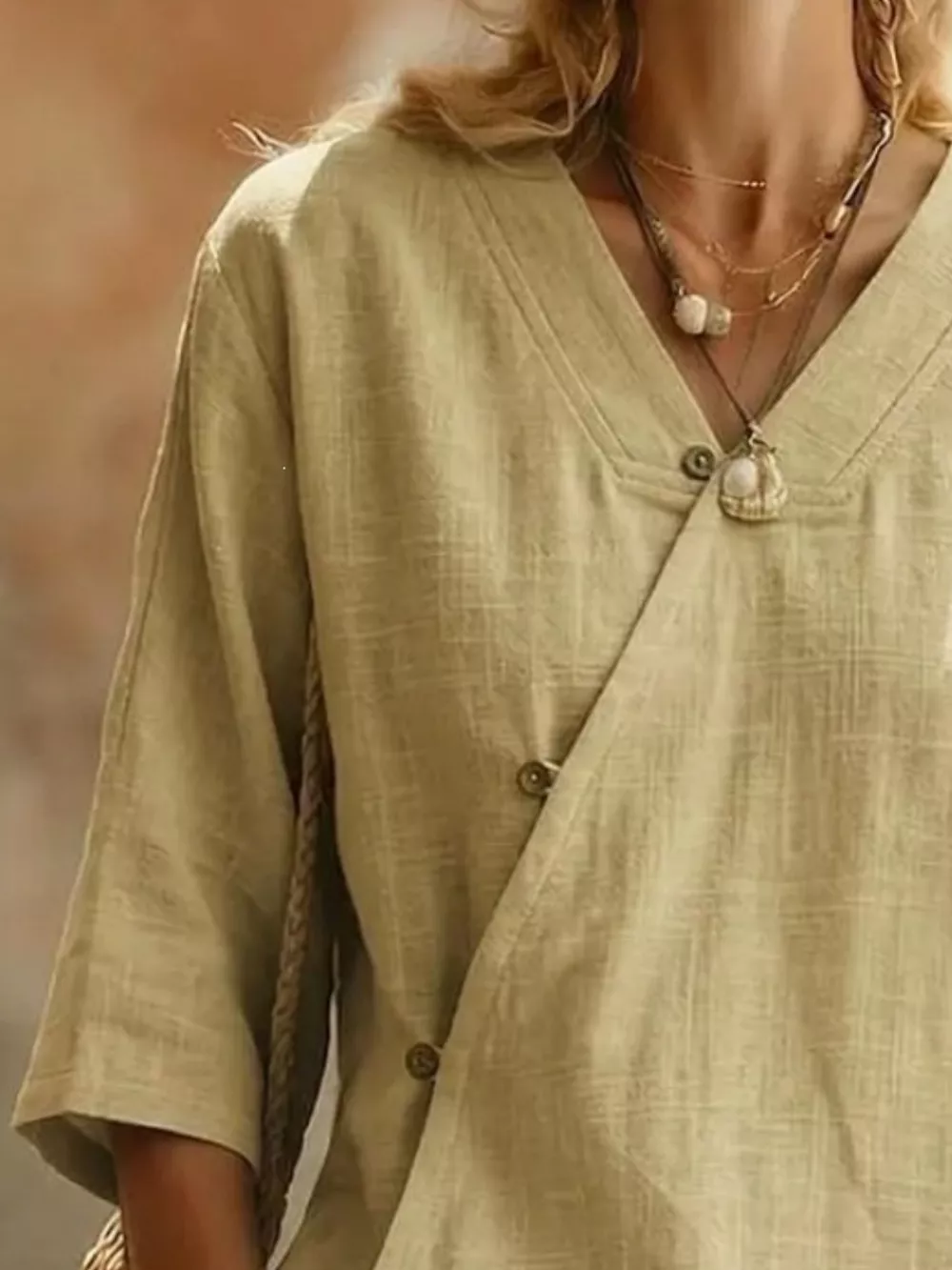 Surplice 3/4 Sleeve Blouse, image 2