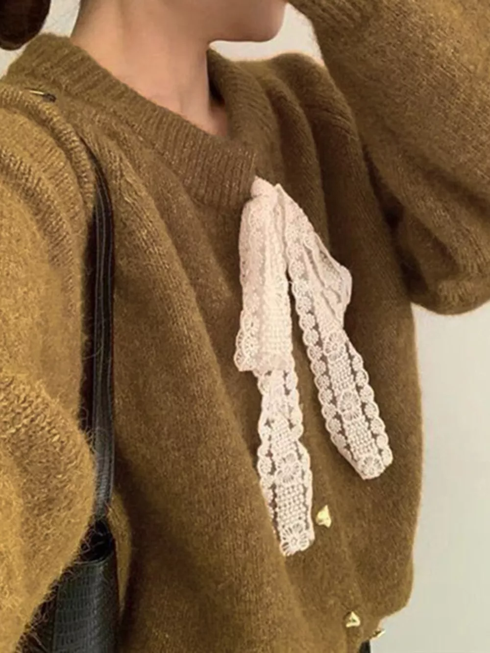 Lace Bowknot Knit Cardigan, image 11