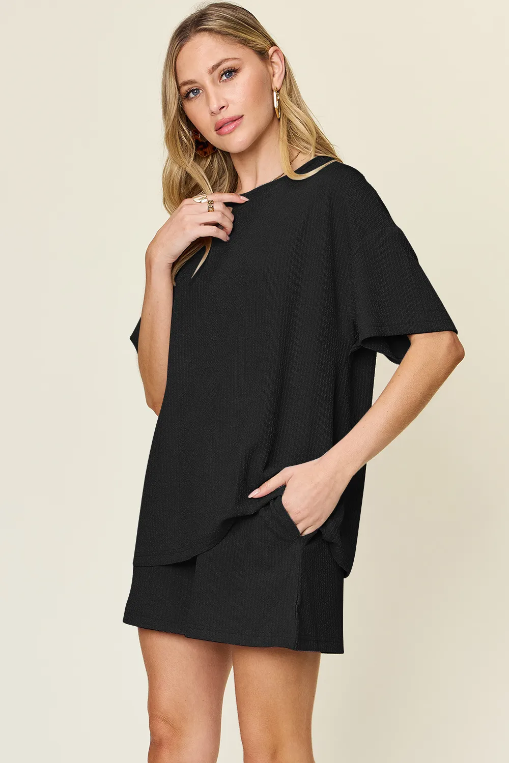 Basic style Round Neck Solid Set, image 9