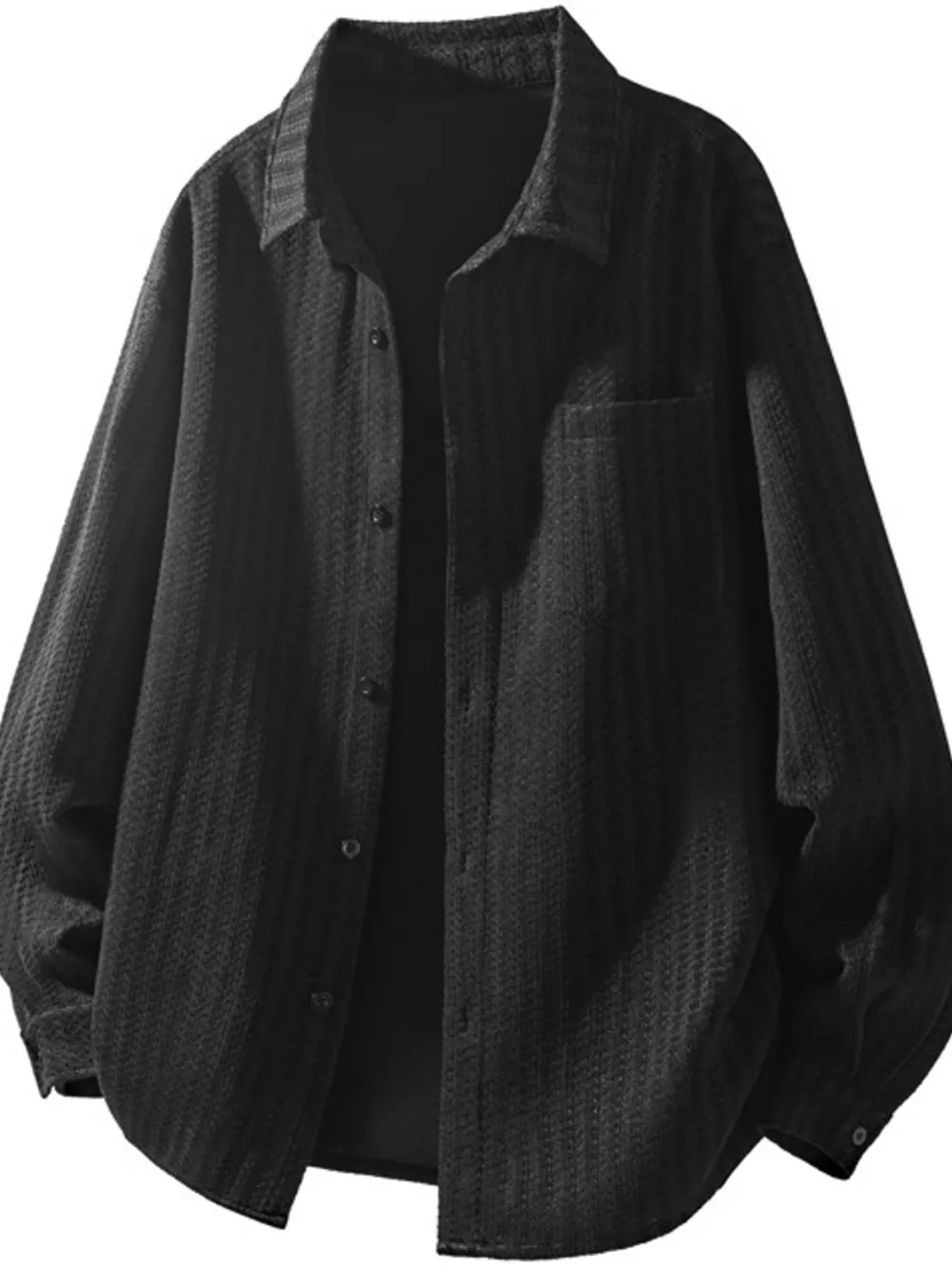 Men's Plus Size Button Up Long Sleeve Shacket, image 13