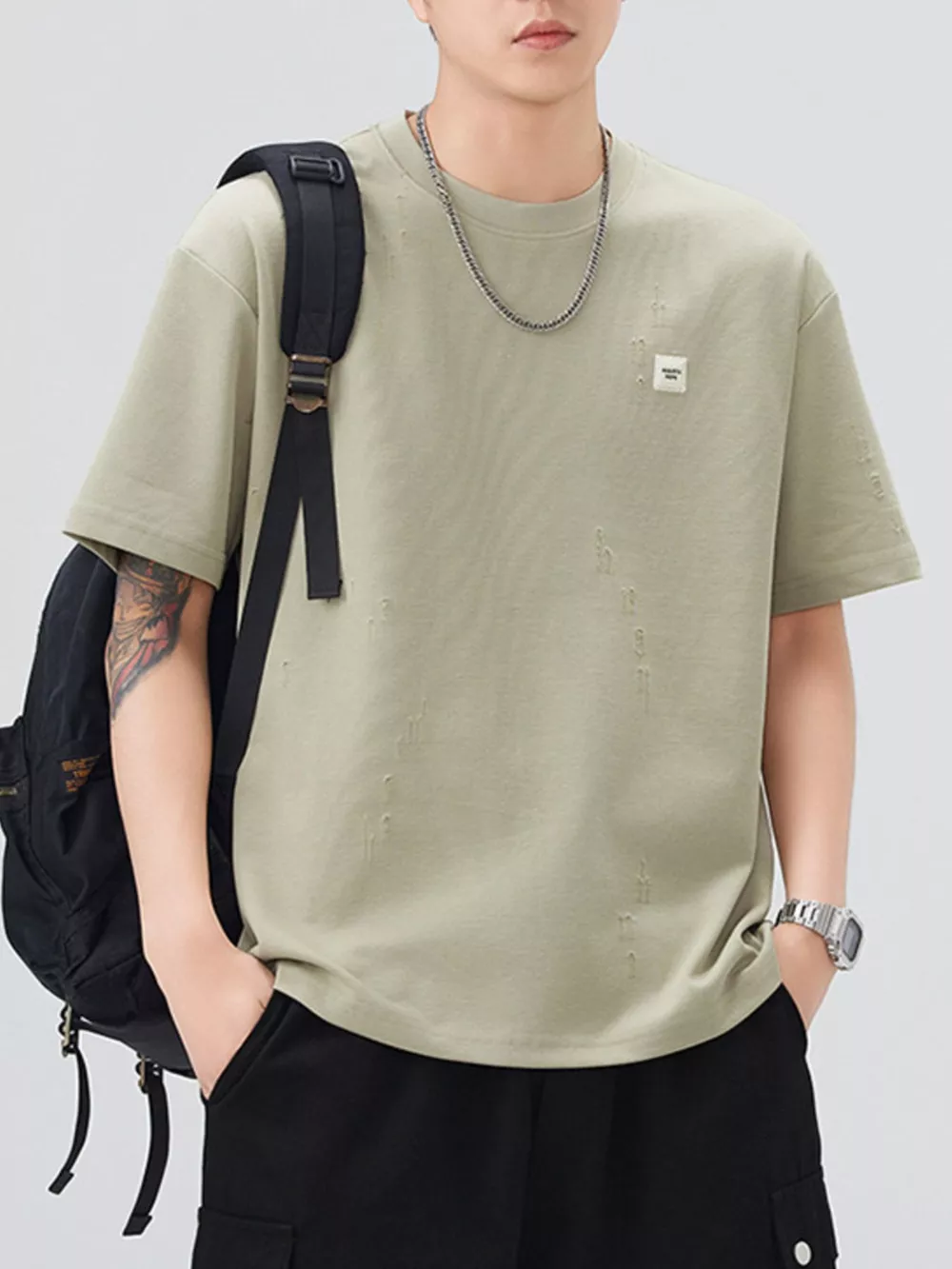 Men's Plus Size Round Neck Short Sleeve T-Shirt, image 7
