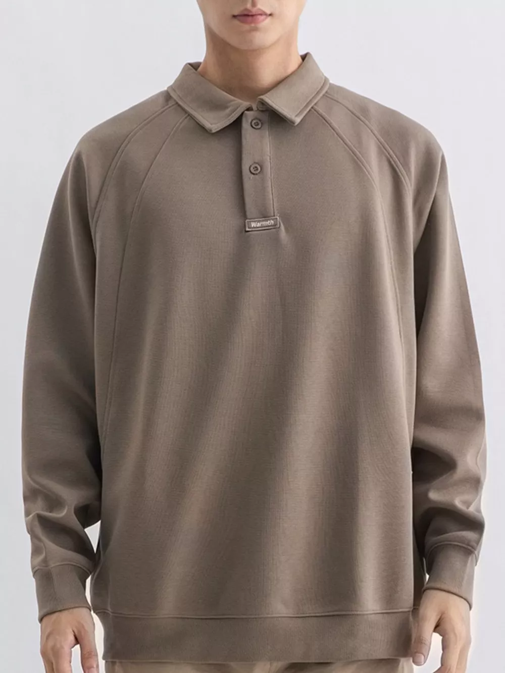 Men's Plus Size Casual Long Sleeve Polo, image 8