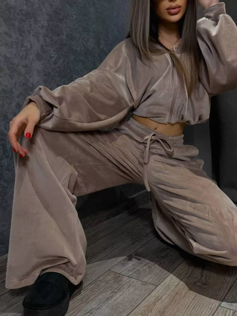 Zip Up Cropped Outerwear and Pants Set, image 25