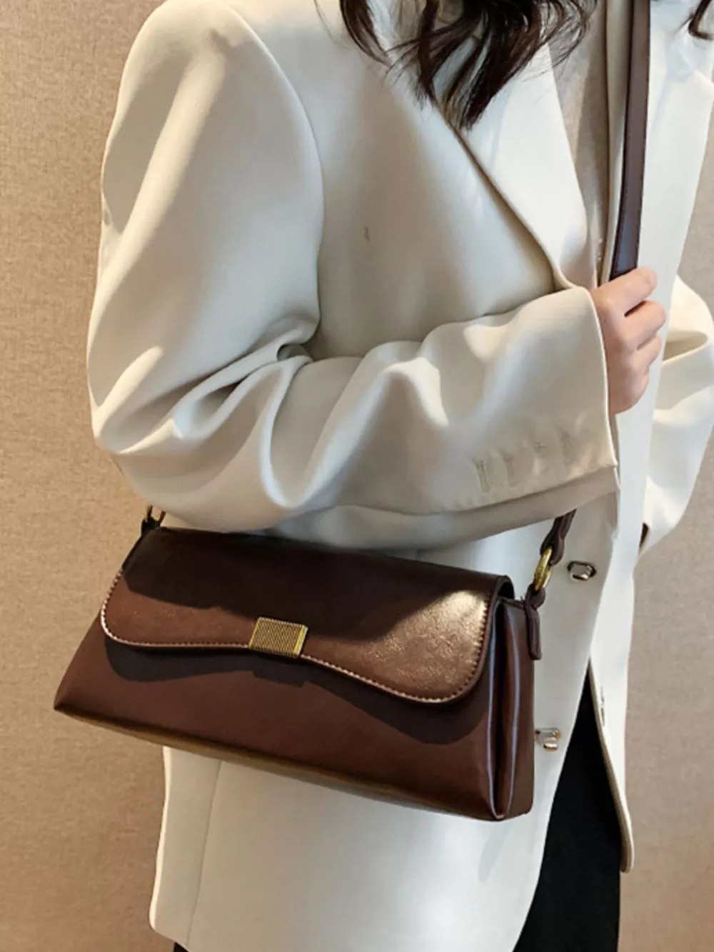 Leather Flap Shoulder Bag, image 7