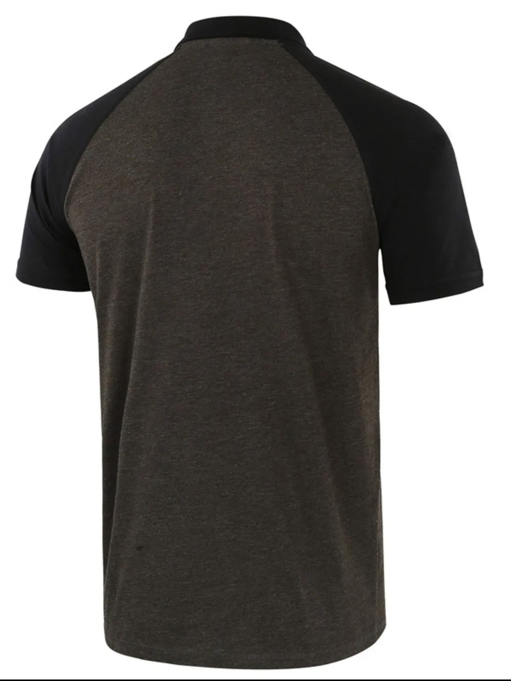 Men's Casual Raglan Sleeve Two-Tone Polo Shirt, image 4