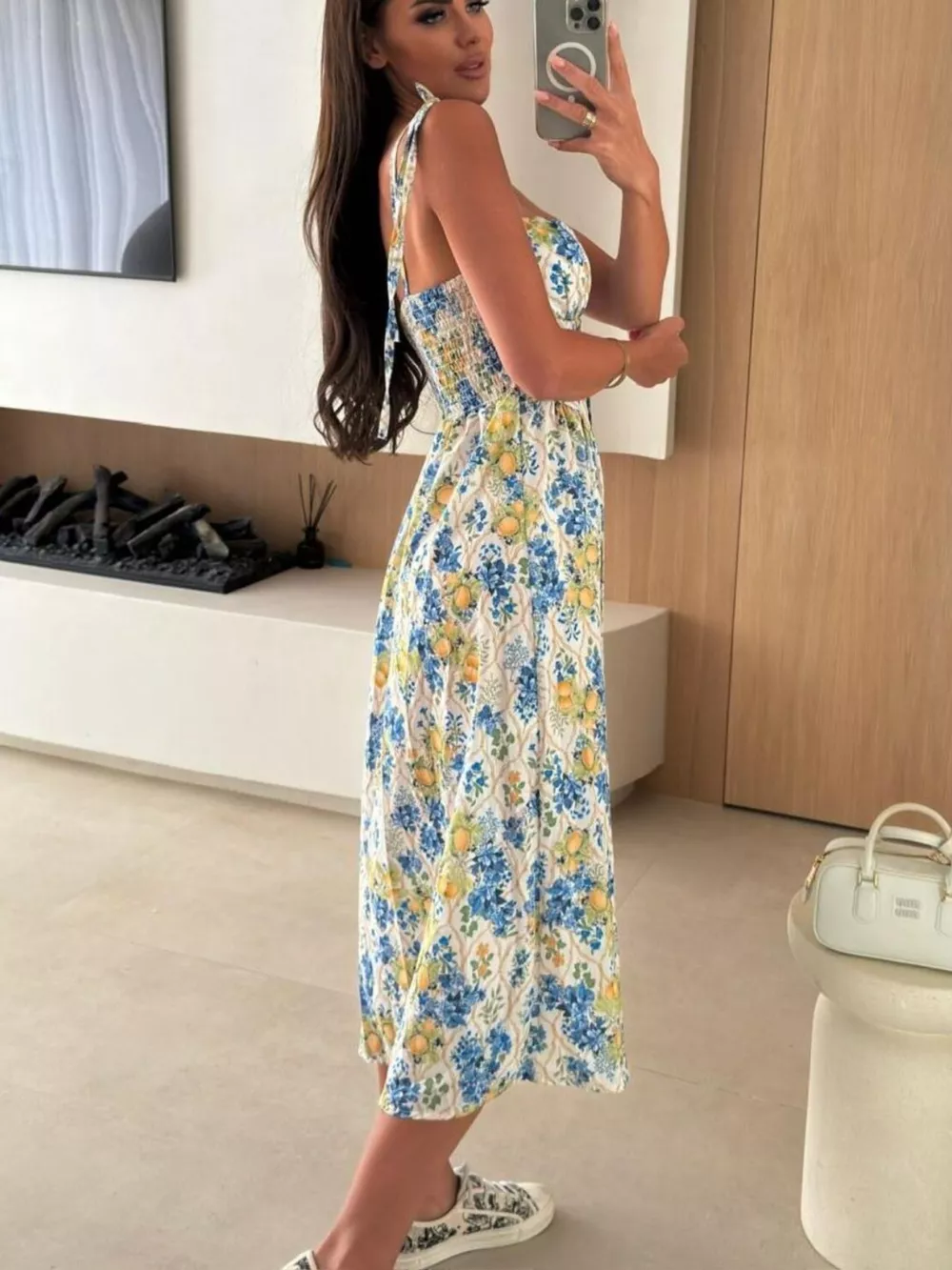 Striped Tie-Shoulder Midi Dress, image 10