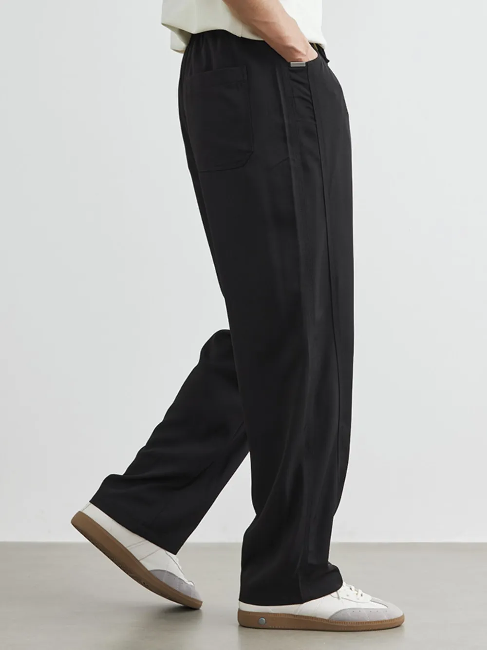 Men's Plus Size Relaxed Fit Wide Leg Casual Pants, image 3