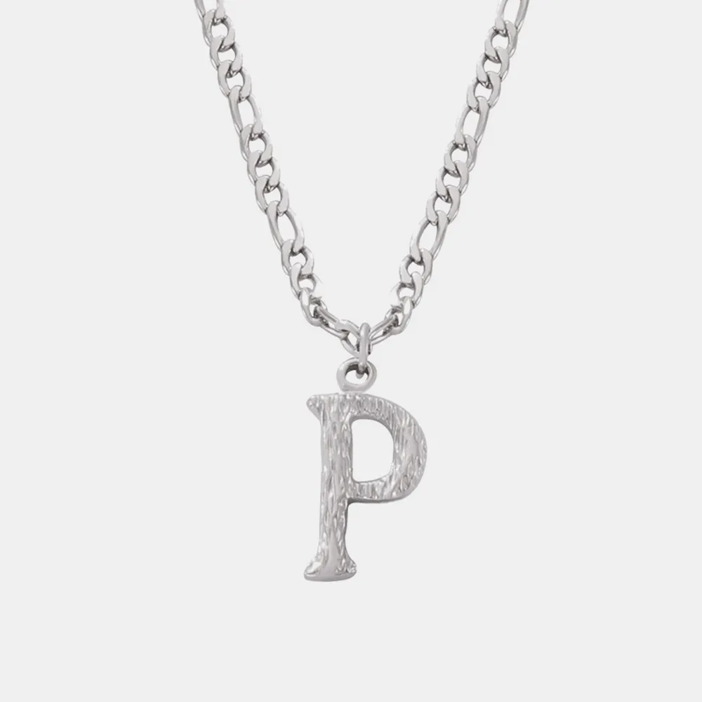 Titanium Steel Letter Pendant Necklace, image 5