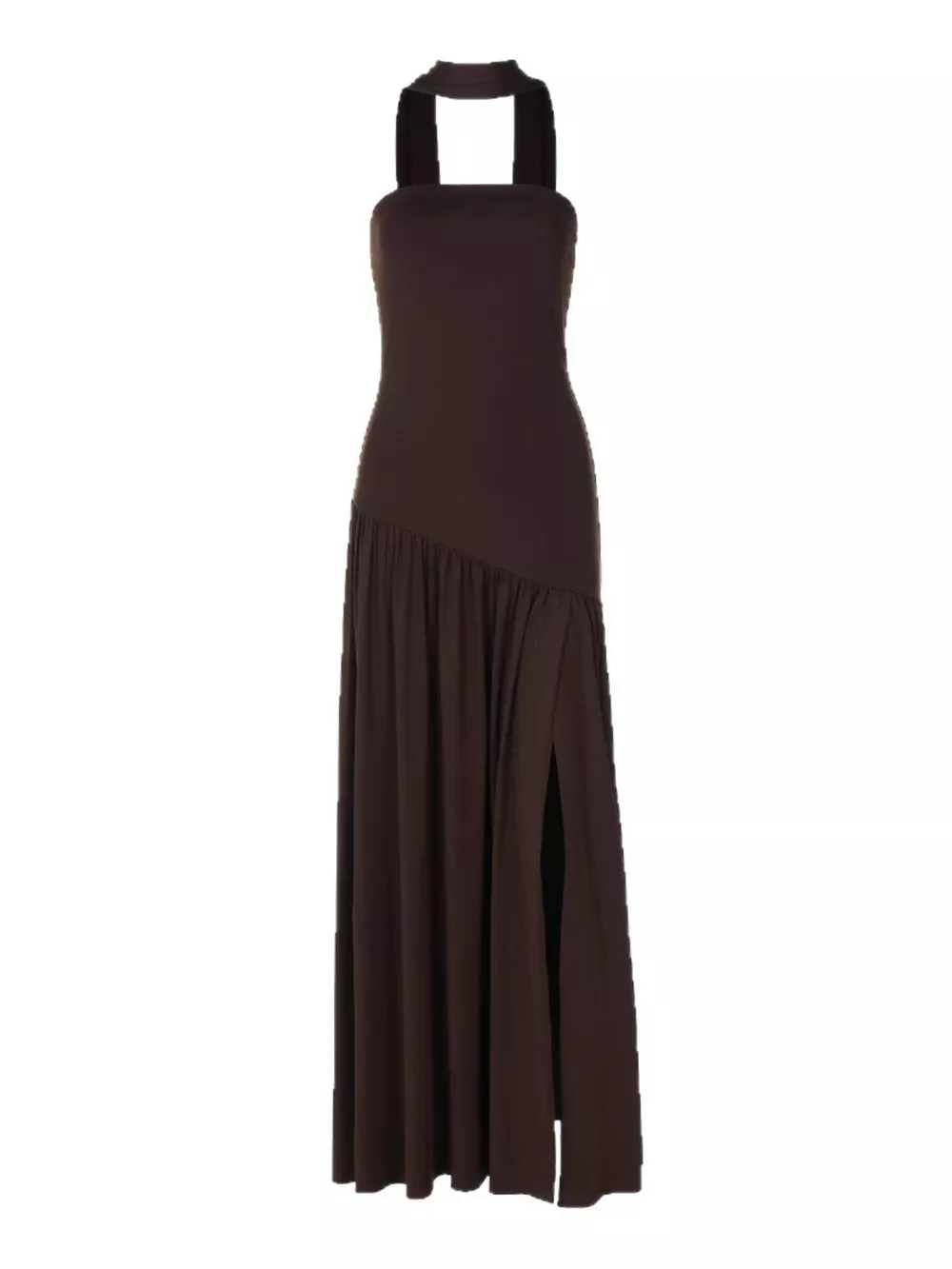 Slit Asymmetrical Two-Tone Tube Maxi Dress, image 5