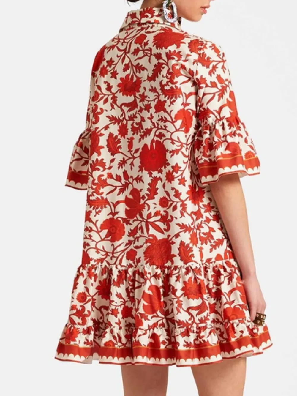 Floral Print Ruffle Sleeve Mini Dress, image 13