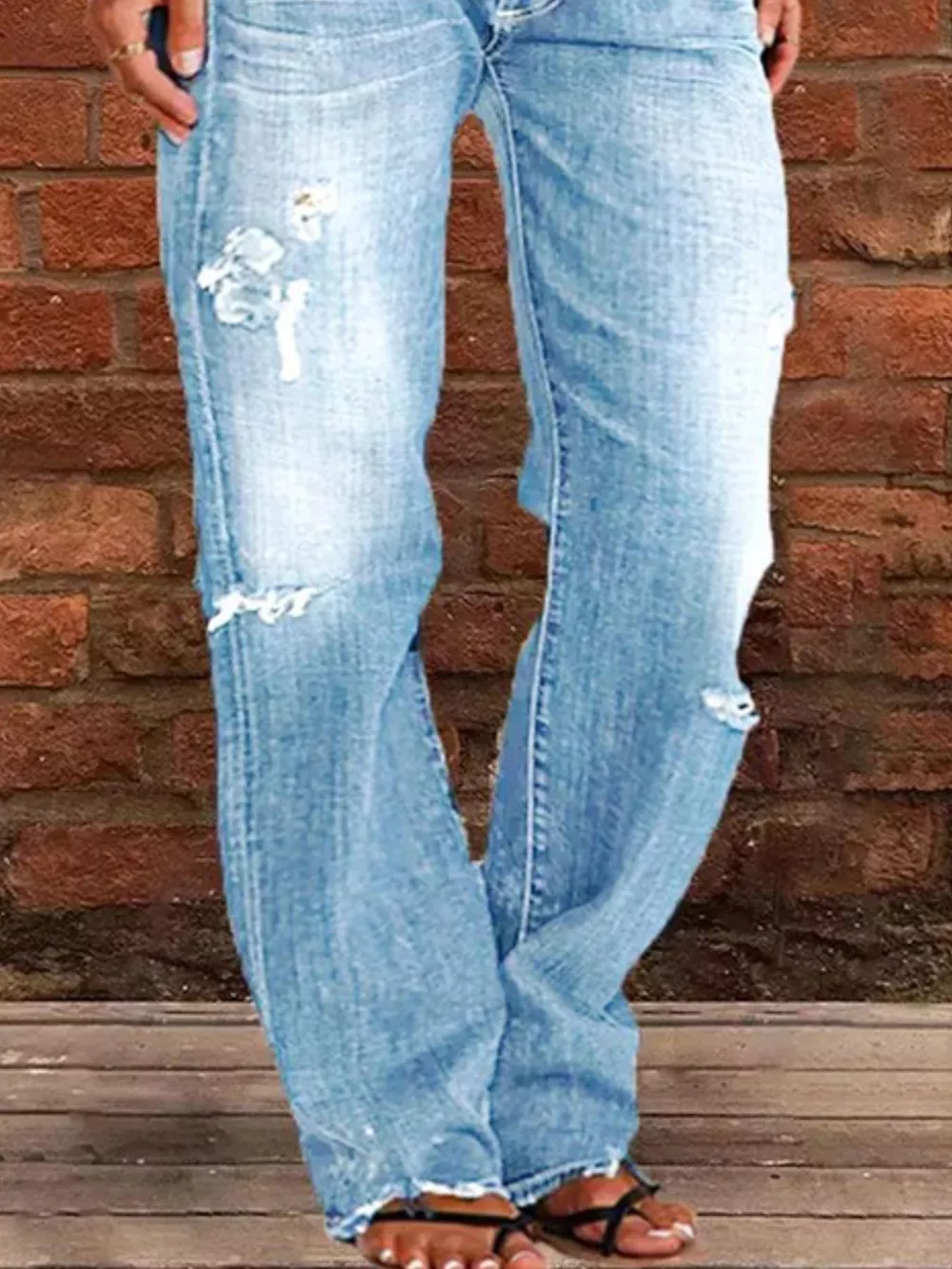 Full Size Distressed Raw Hem Jeans Plus Size, image 12