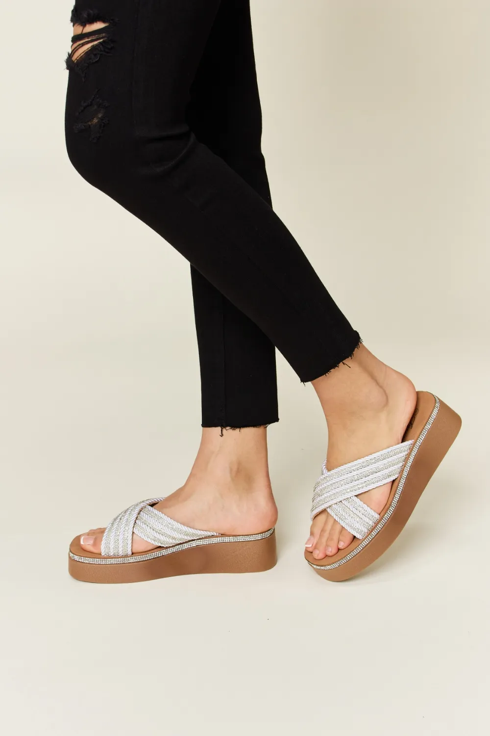 Rhinestone Platform Wedge Sandals, image 5
