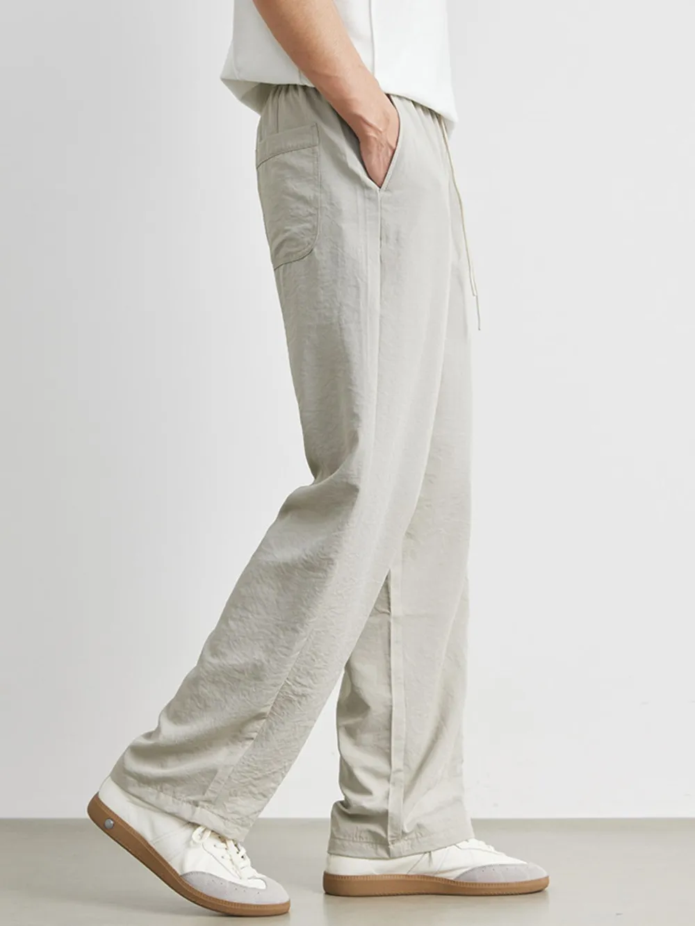 Men's Casual Drawstring Wide Leg Pants, image 6