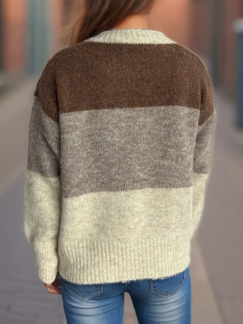 Color Block Round Neck Button Up Cardigan, image 20